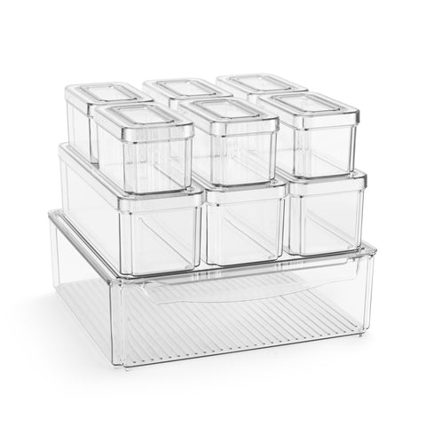 Stackable Storage Bins with Lids (10 Pack)