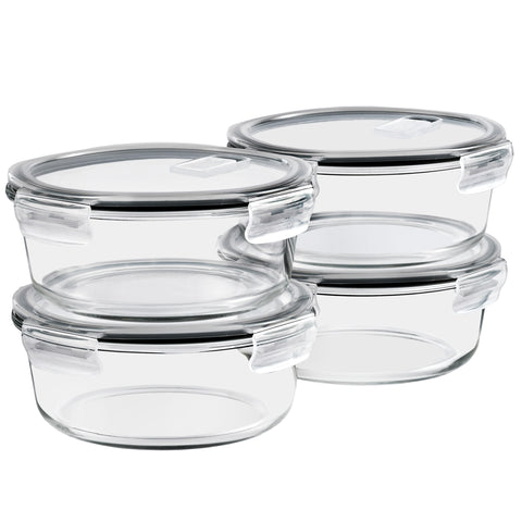 Round Glass Food Storage Containers with Lids