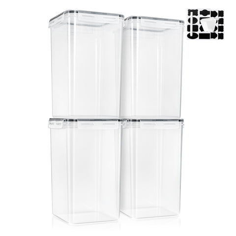 Tall Large Airtight Food Storage Containers (4 Pack)