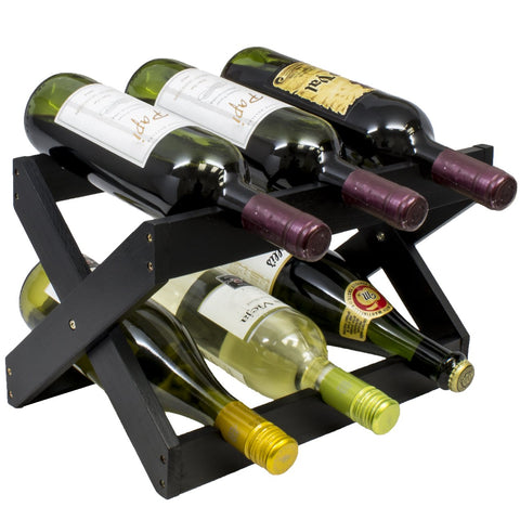 6 Bottle Bamboo Wine Rack