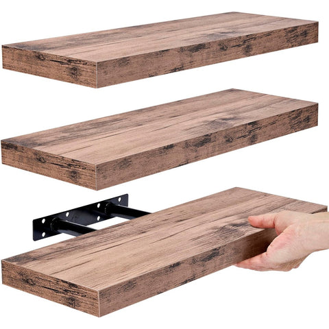 Rustic Rectangle Floating Shelves (3 Pack)