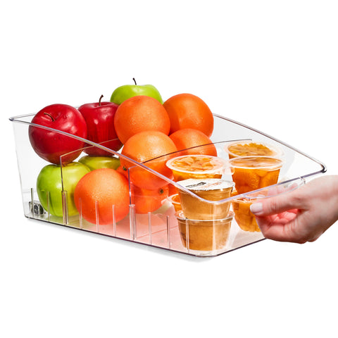 Curved Clear Organizing Bins on Wheels