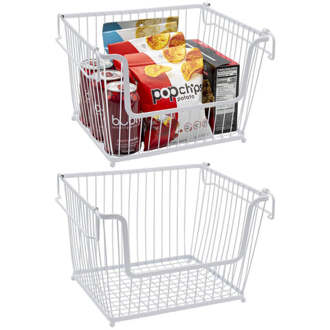 Iron storage basket with handle (Set of 2)