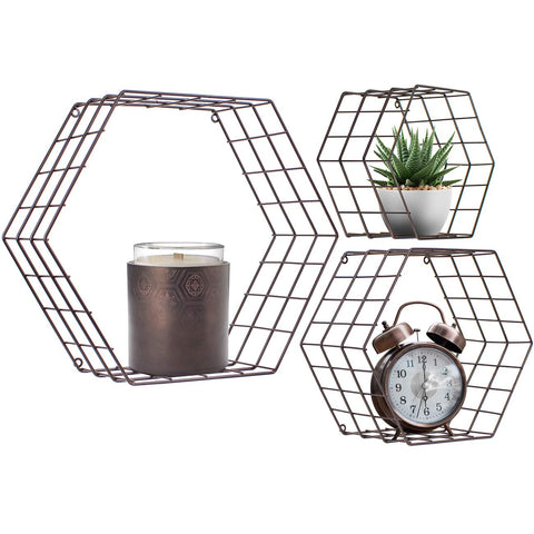 Hexagon Floating Shelves (Set of 3)