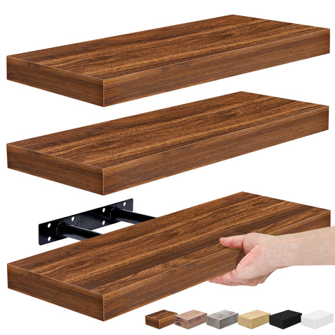 Rustic Rectangle Floating Shelves (3 Pack)