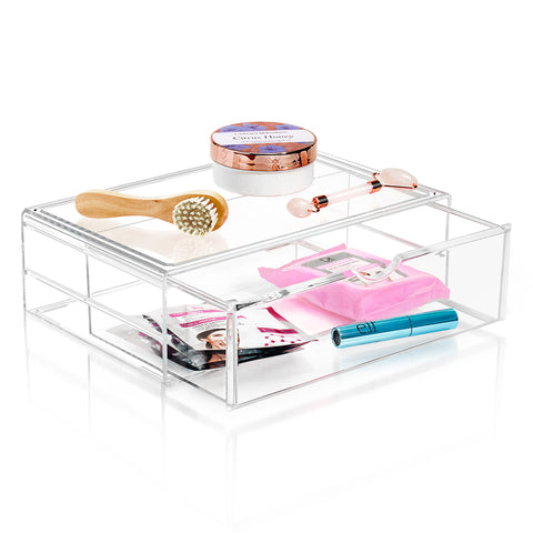 Acrylic Makeup Cosmetic Organizer & Jewelry Storage Set - Large