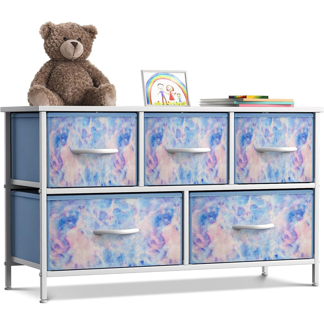 short wide dresser Dresser w/ 5 Drawers Furniture Storage Chest for Home, Bedroom