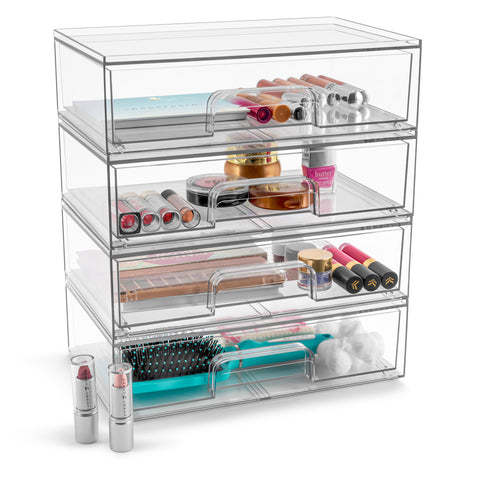 Acrylic Organizer Storage Drawers (4 Flat Drawer)