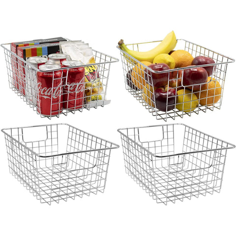 Metal Wire Storage Baskets (4 Pack)