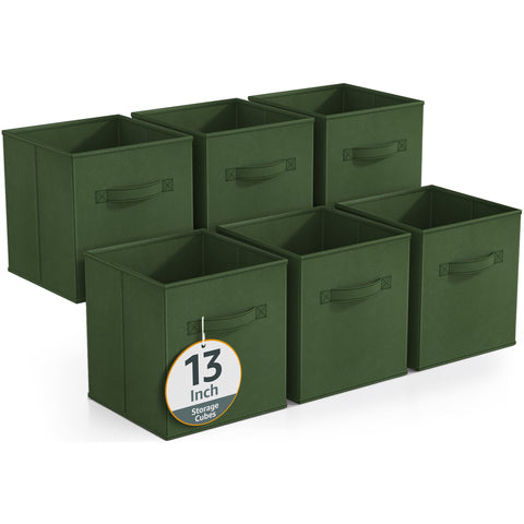 13" Large Cube Storage Bins (6 Pack Solid)