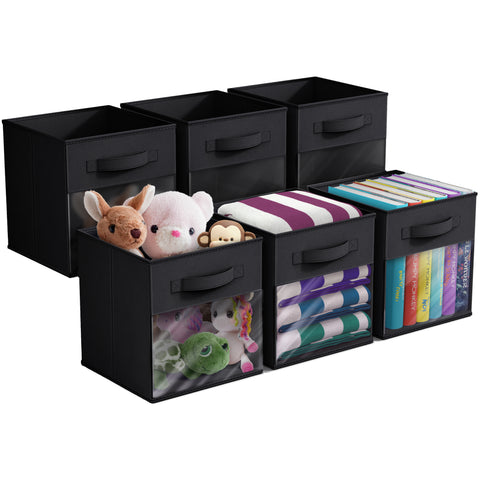 11" Storage Bin with Clear Window – 6 Pack