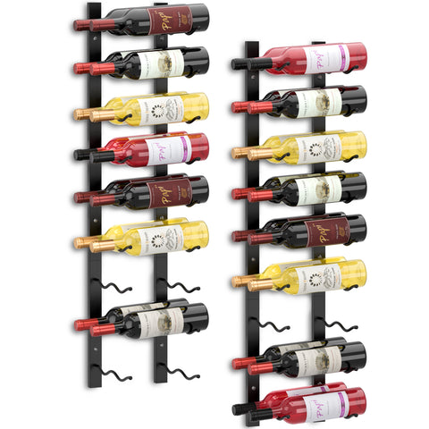 18-Bottle, Double Row, Wall Mounted Wine Rack