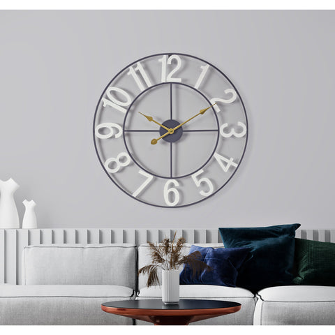 24" Wall Clock (White/Gray)
