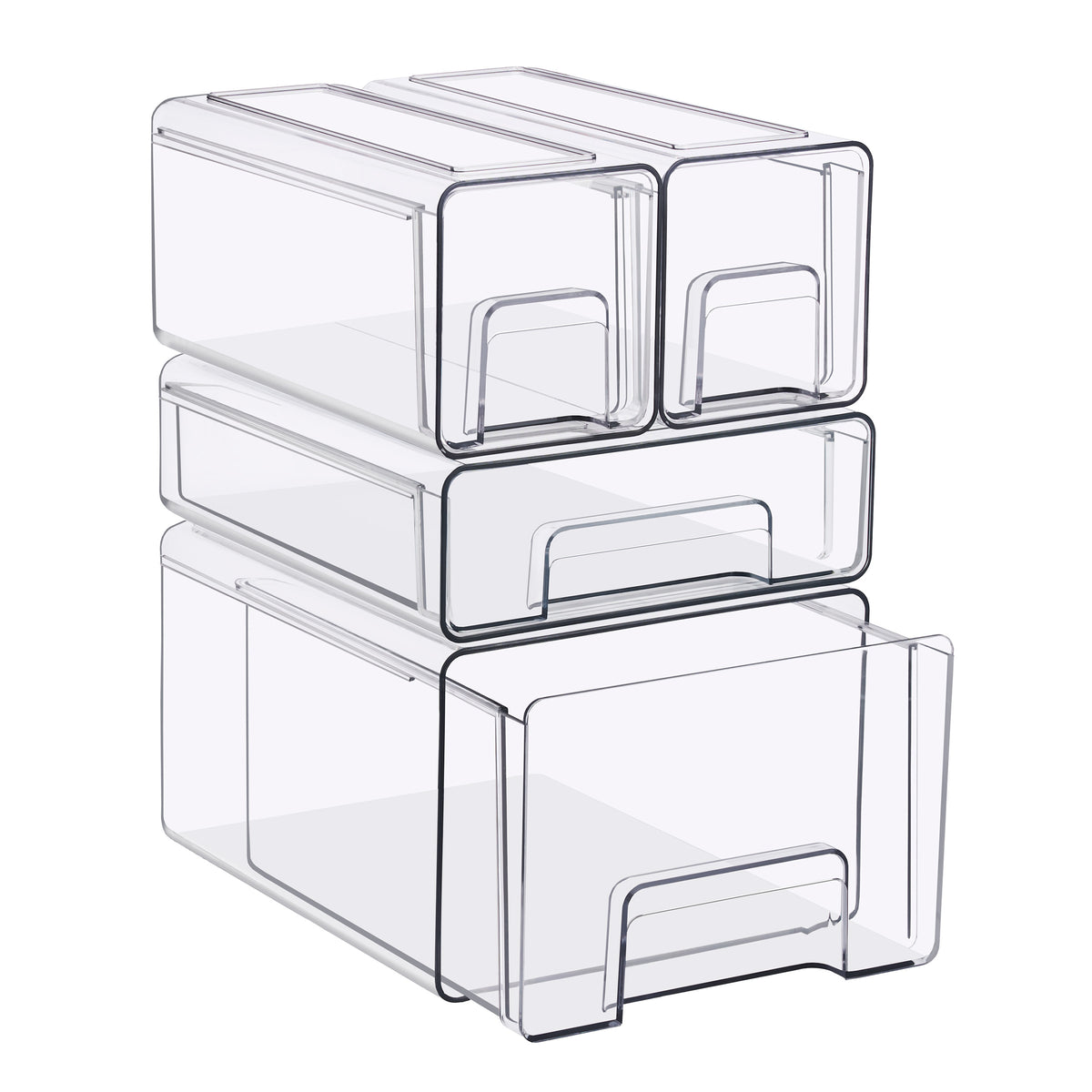 Clear Storage Drawers Case with Handles