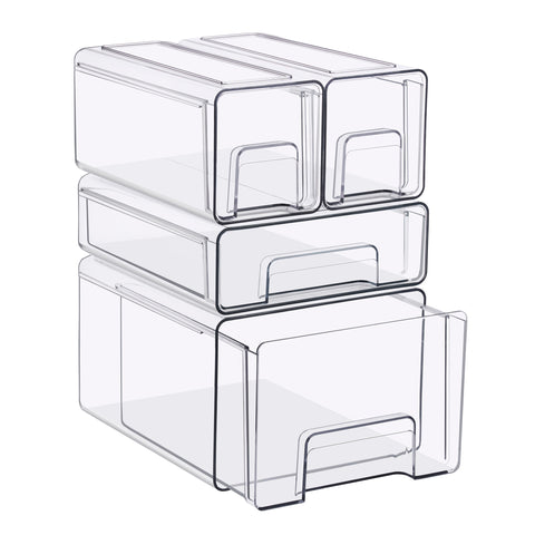 Clear Storage Drawers Case with Handles