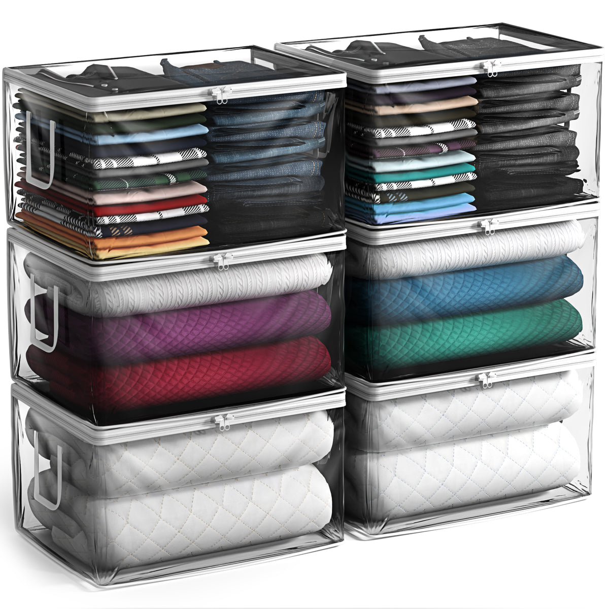 Foldable Large Plastic Bags with Zipper & Handles