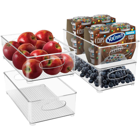 Fridge & Pantry Plastic Storage Bins Set