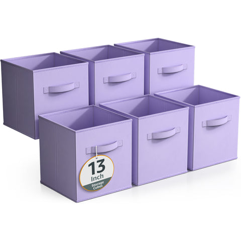 13" Large Cube Storage Bins (6 Pack Solid)