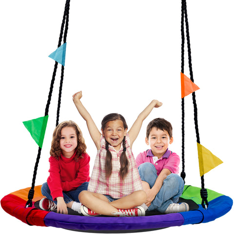 Saucer swing for backyard