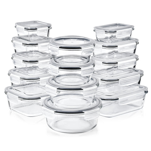 Glass Food Storage Airtight Containers with Lids (28 Pcs)