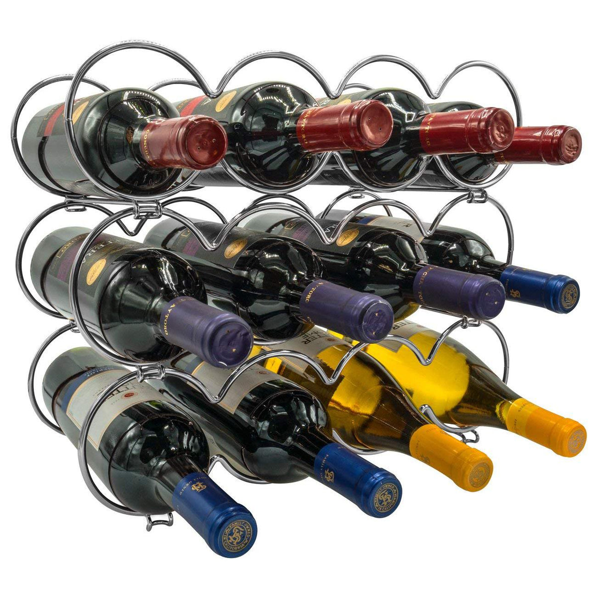 12 Bottle Wine Rack (3 Tier) - Sorbus Home