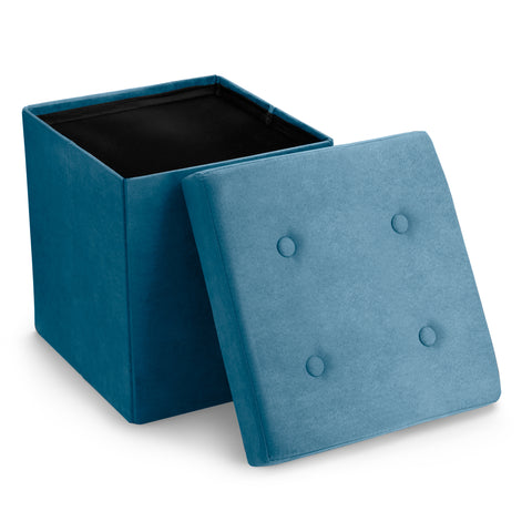 Faux Suede Storage Ottoman Cube