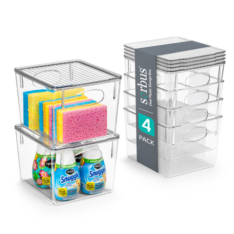 Plastic Bins with Lids Set (Medium)