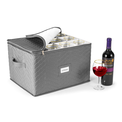 12 Glass Stemware Storage Quilted Case