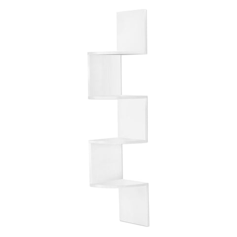 5-Tier Zig Zag Geometric Corner Wall Book Shelf Unit
