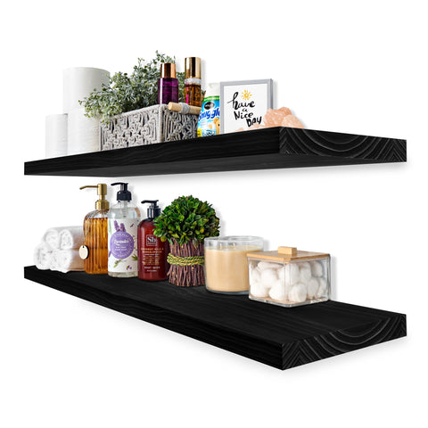 Solid Wood Floating Shelves (35”, Set of 2)