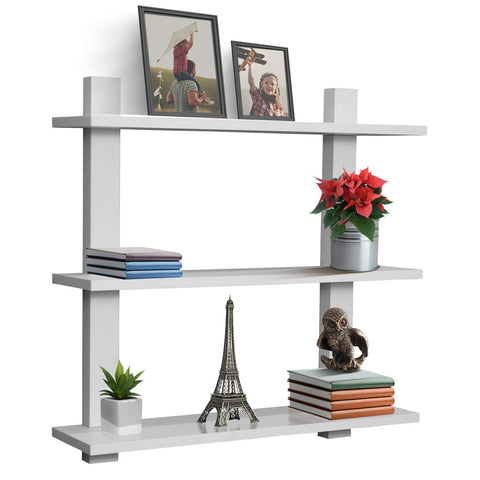 Asymmetric Wood Floating Shelf (3 Tier)