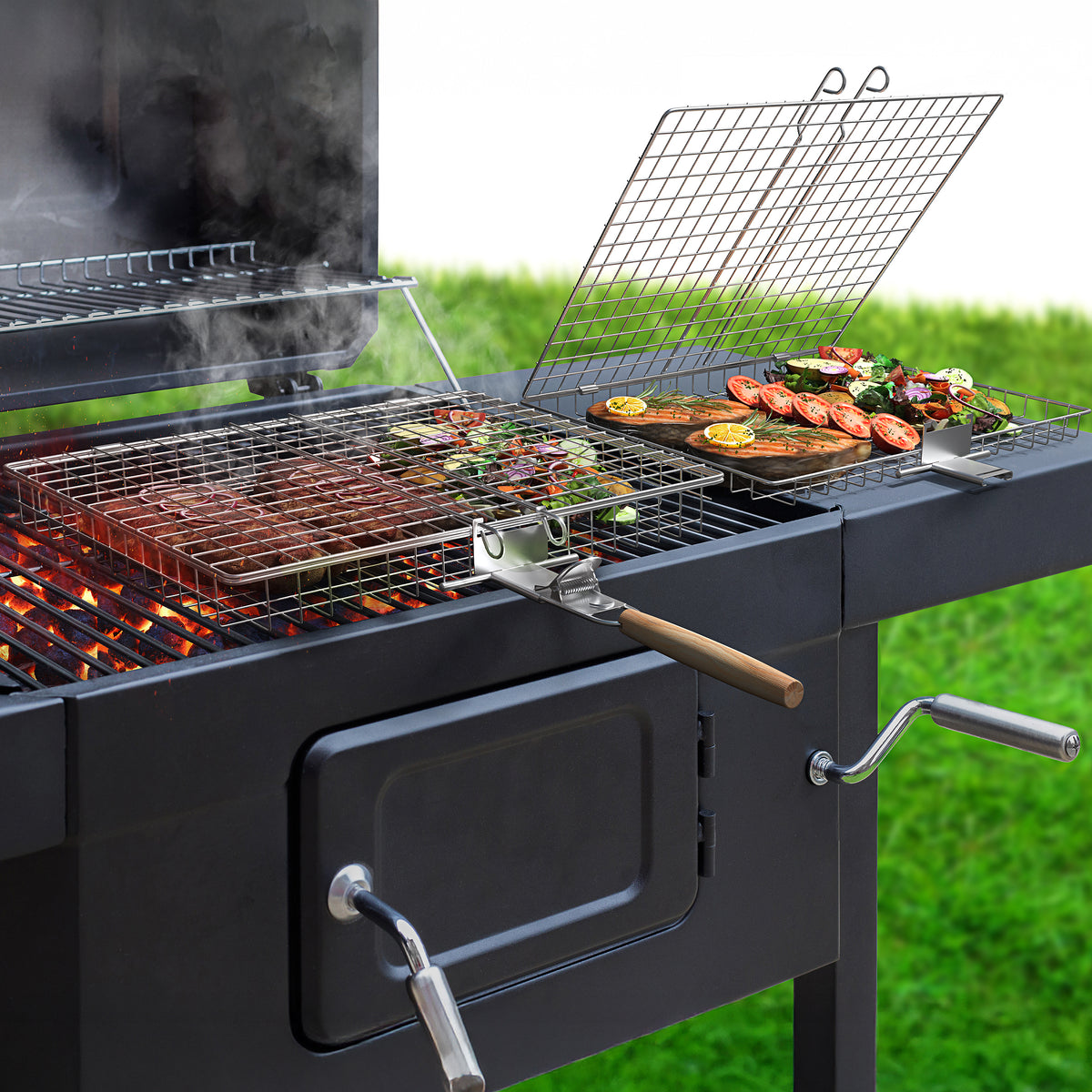 Large Stainless Steel Barbecue Grilling Basket