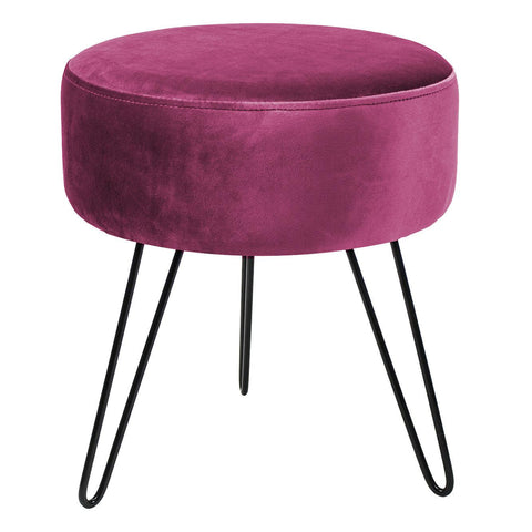 Velvet Footrest Stool (Round)