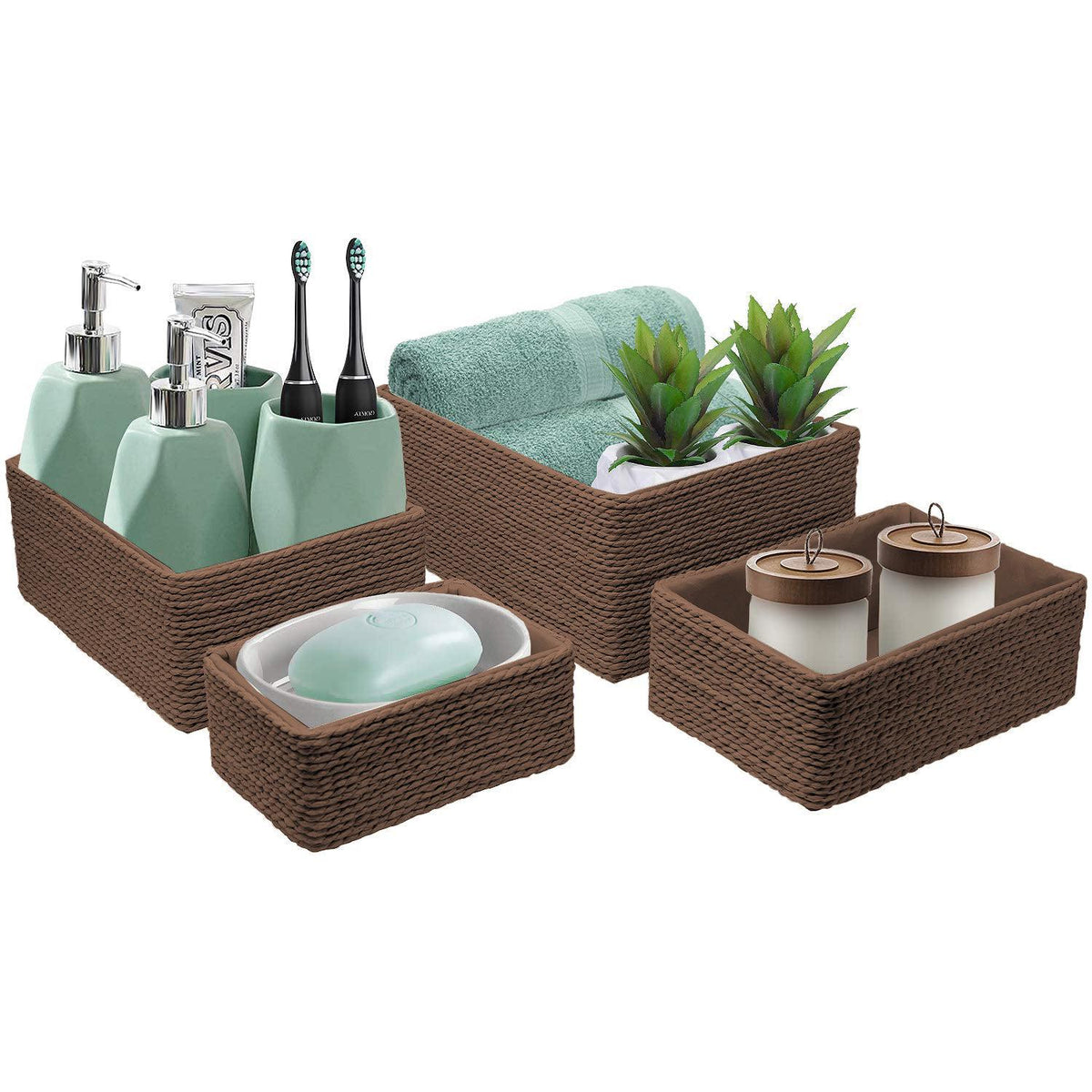 Woven Rope Baskets (4 Pack)