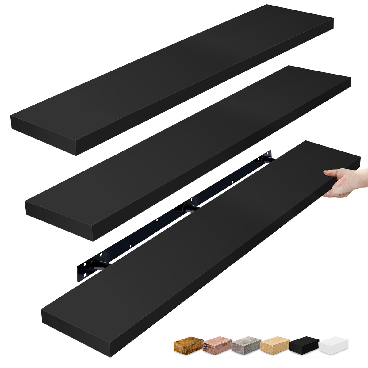 55-Inch Extra Long Floating Shelves (Set of 3)