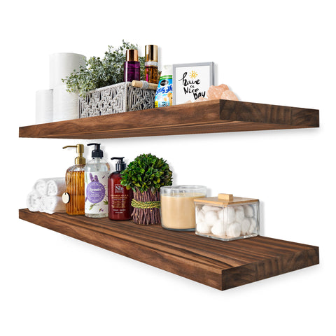 Solid Wood Floating Shelves (35”, Set of 2)