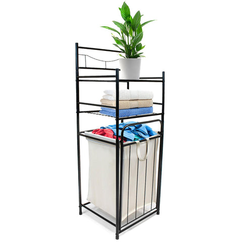 Bathroom Tower Shelf Hamper