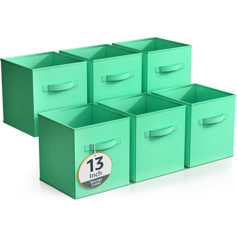 13" Large Cube Storage Bins (6 Pack Solid)