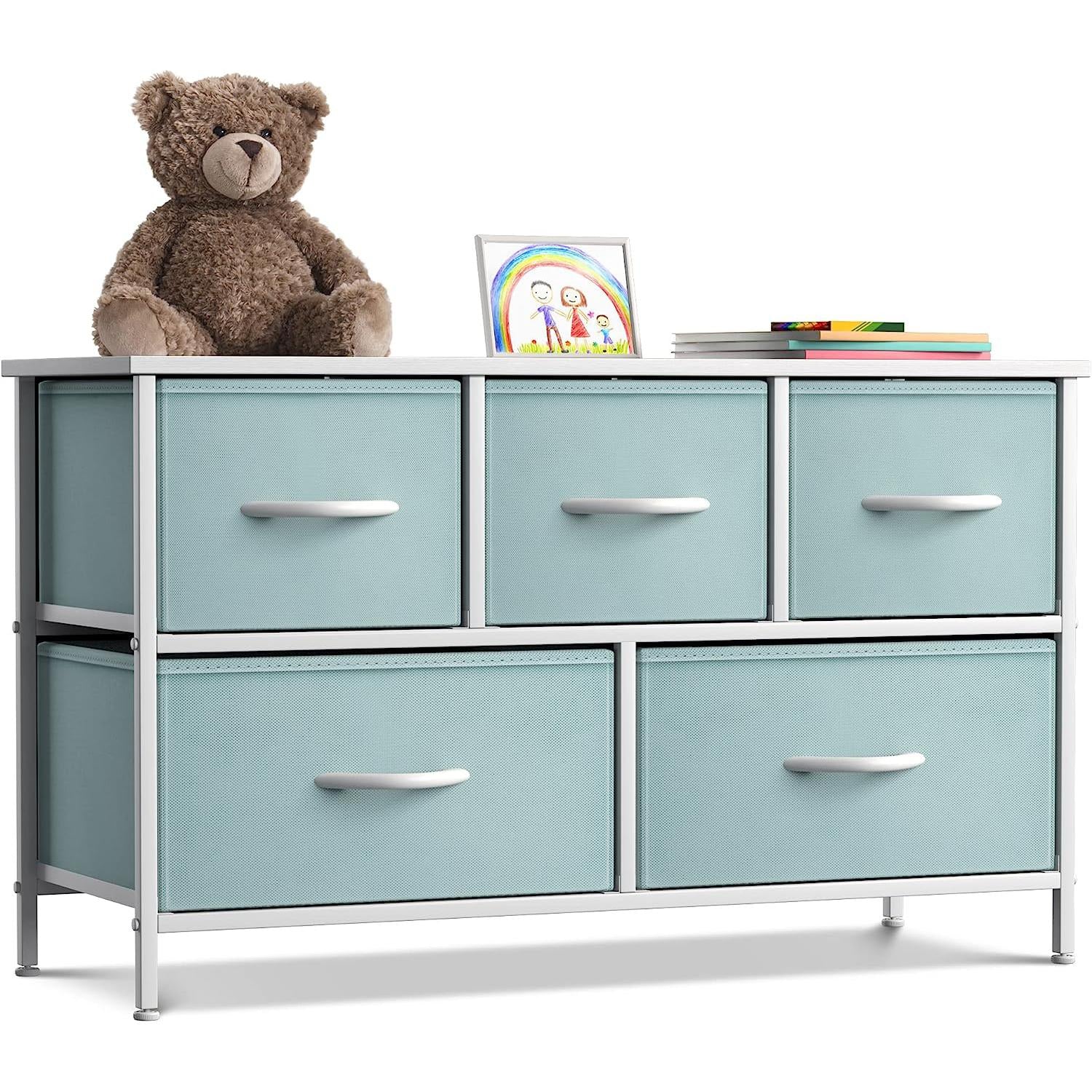 5 Drawer Wide Short Dresser Sorbus Home 5 Drawer Wide Short Dresser Sorbus Home