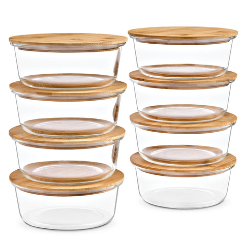 8-Pack Glass Food Storage Containers