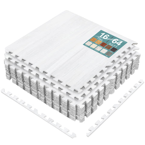 16 Tiles 64 Sq ft Wood Grain Foam Mats