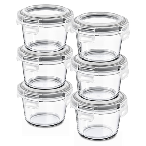 6-Pack Glass Meal Prep Containers with Lids