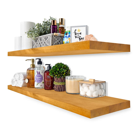 Solid Wood Floating Shelves (35”, Set of 2)