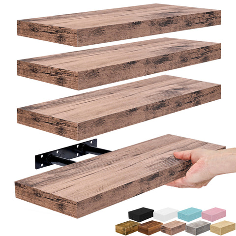Wall Mounted Bookshelf (4 Pack)