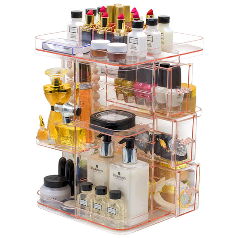 360Â° Makeup Organizer Carousel (3 Drawer)