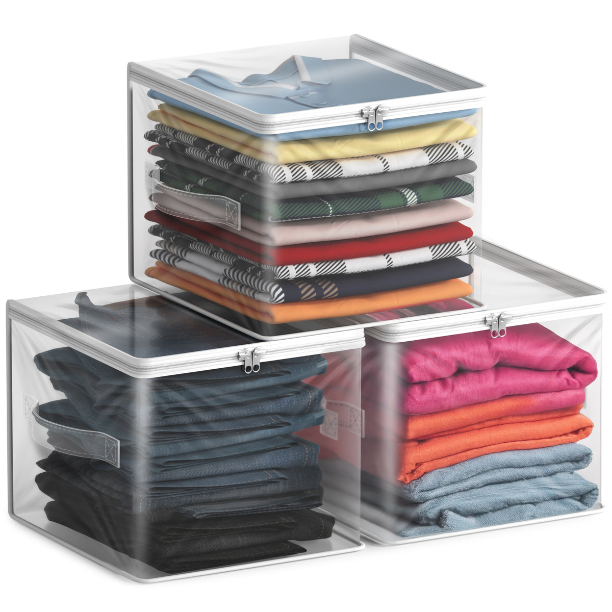 Clear Storage Cube with Zipper & Carry Handles - Sorbus Home