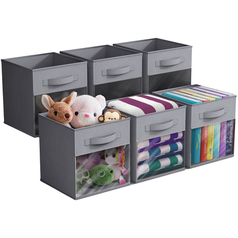 11" Storage Bin with Clear Window – 6 Pack