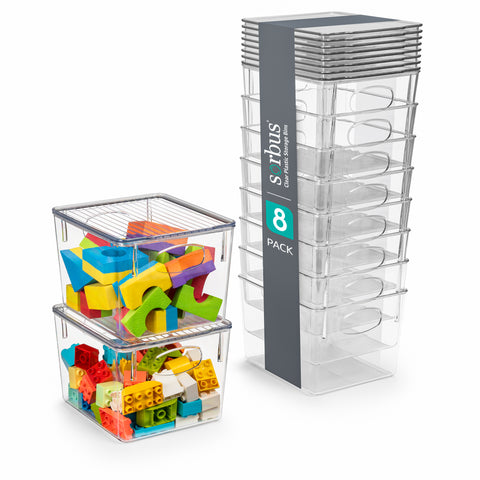 Plastic Bins with Lid Set (Medium)