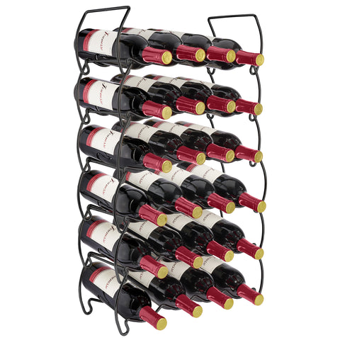 6-Tier Stackable and Detachable Wine Rack Holds 24 Bottles