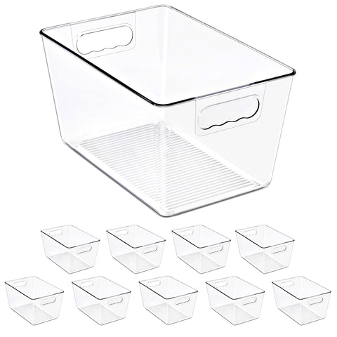 Clear Storage Bins with Handles